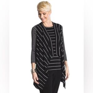 069. NWOT Chico’s TRAVELERS CLASSIC Mixed Stripe Jacket Chico’s 1/M/8